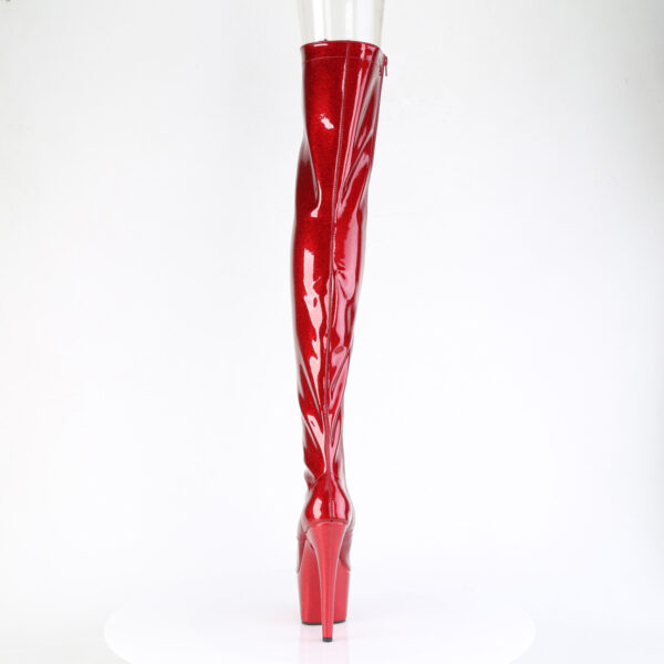 7" Heel, 2 3/4" PF Peep Toe Lace-Up Thigh Boot, Side Zip - Image 4