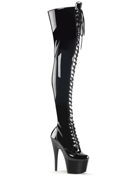 7" Heel, 2 3/4" PF Stretch PF Thigh Boot, Side Zip