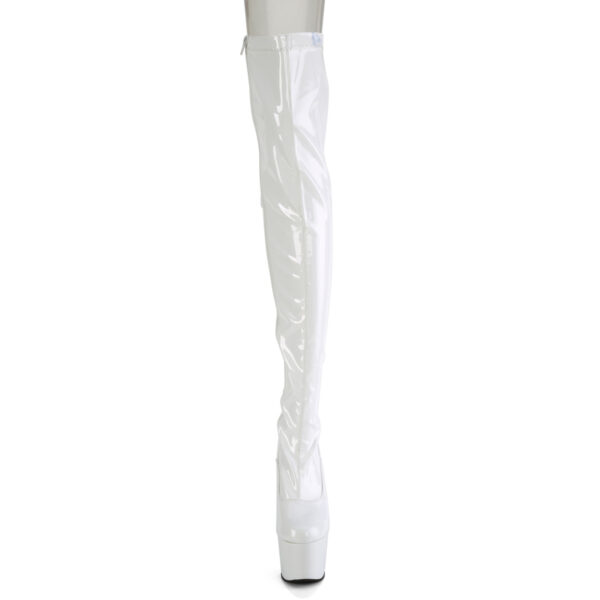 7" Heel, 2 3/4" PF Lace-Up Back Stretch Thigh Boot, Side Zip - Image 2