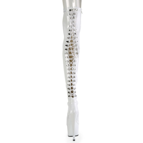 7" Heel, 2 3/4" PF Lace-Up Back Stretch Thigh Boot, Side Zip - Image 4