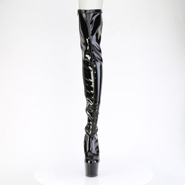 7" Heel, 2 3/4" PF Lace-Up Back Stretch Thigh Boot, Side Zip - Image 2