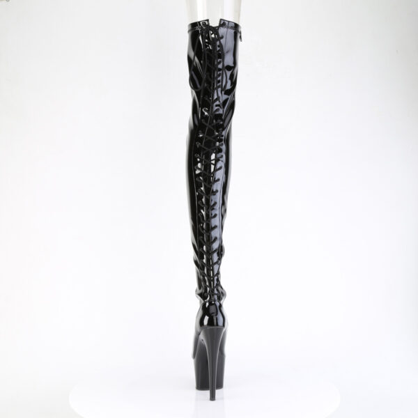 7" Heel, 2 3/4" PF Lace-Up Back Stretch Thigh Boot, Side Zip - Image 4