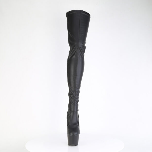7" Heel, 2 3/4" PF Lace-Up Back Stretch Thigh Boot, Side Zip - Image 2