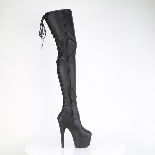 7" Heel, 2 3/4" PF Lace-Up Back Stretch Thigh Boot, Side Zip - Image 5