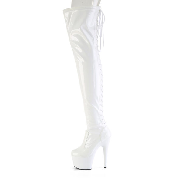 7" Heel, 2 3/4" PF Lace-Up Back Stretch Thigh Boot, Side Zip - Image 3