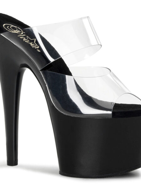 7" Heel, 2 3/4" PF Slide, Two-Band Clear Straps