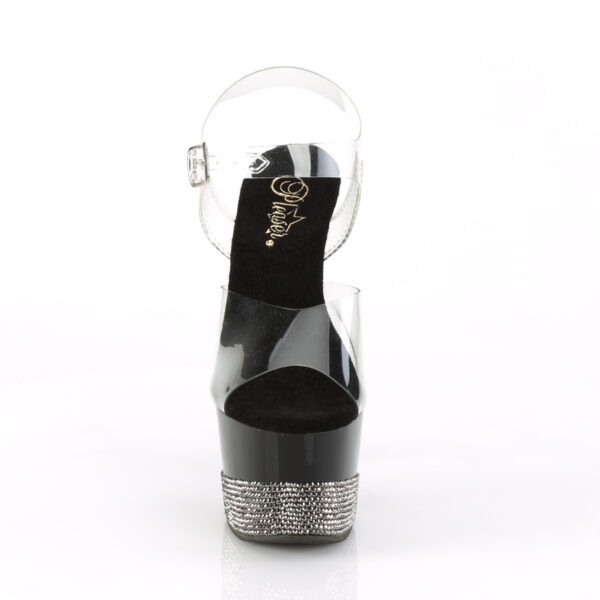 7" Heel, 2 3/4" PF Ankle Strap Sandal w/ Rhinestone Platform - Image 2