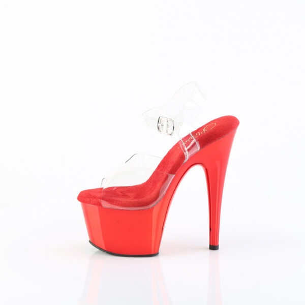 7" Heel, 2 3/4" PF Ankle Strap Sandal w/ Chrome Plated Btm - Image 3