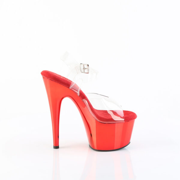 7" Heel, 2 3/4" PF Ankle Strap Sandal w/ Chrome Plated Btm - Image 5