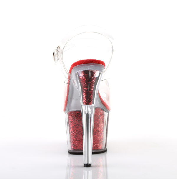 7" Heel, 2 3/4" PF Ankle Strap Sandal w/ Glitter Inserts - Image 4