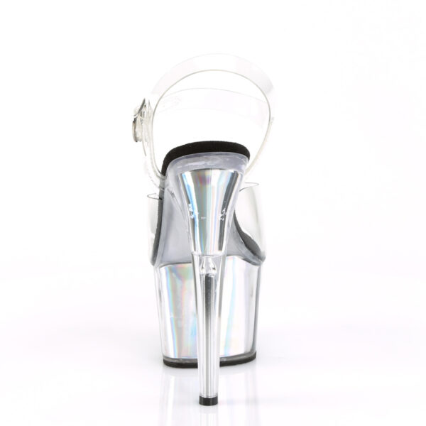 7" Heel, 2 3/4" PF Ankle Strap Sandal w/ Hologram Inserts - Image 4