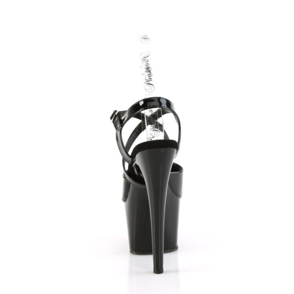 7" Heel, 2 3/4" PF Peep Toe Criss Cross Strap Sandal - Image 4