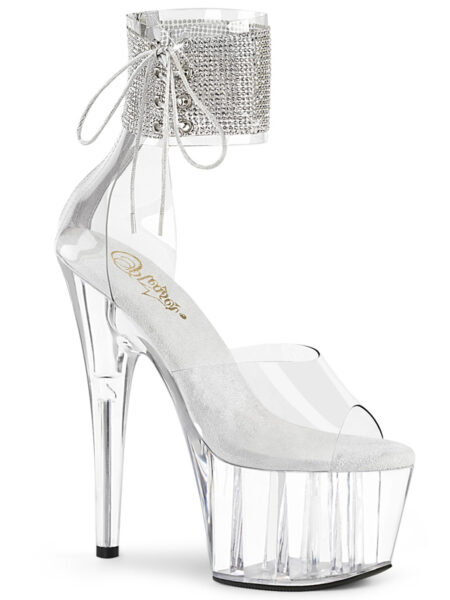 7″ Heel, 2 3/4″ PF Ankle Cuff Sandal w/RS, Back Zip