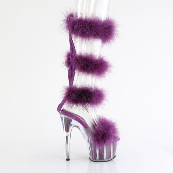 **7" Heel, 2 3/4" PF Marabou Fur Sandal, Back Zip - Image 5