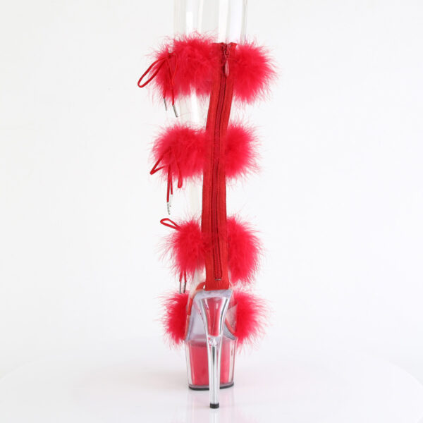 7" Heel, 2 3/4" PF Marabou Fur Sandal, Back Zip - Image 4