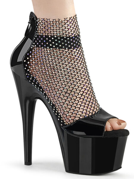 7" Heel, 2 3/4" PF Close Back Shootie Sandal, Back Zip