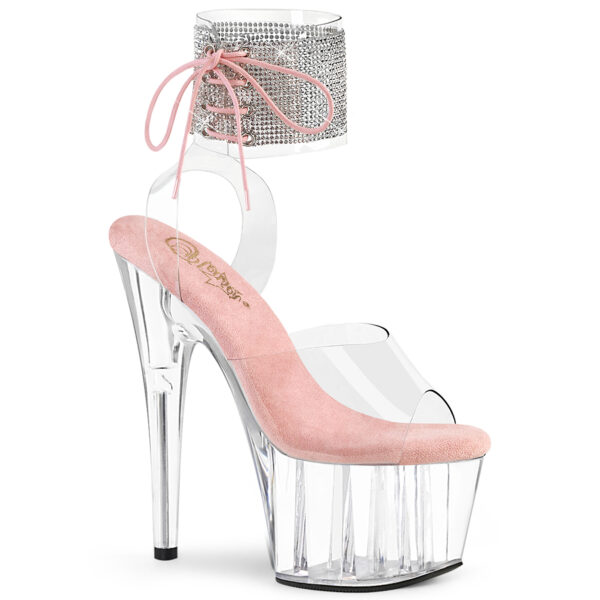 **7" Heel, 2 3/4" PF Rhinestoned Ankle Cuff Sandal