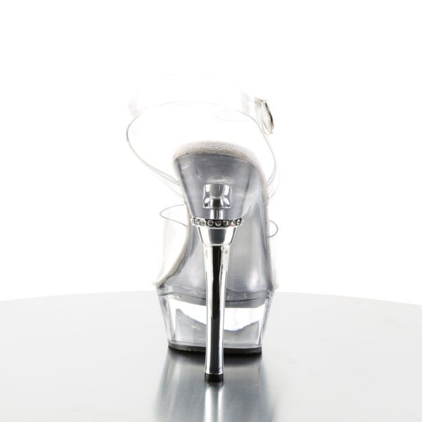 5 1/2" Heel 1 1/2" PF Chrome Heel Ankle Strap Sandal - Image 4