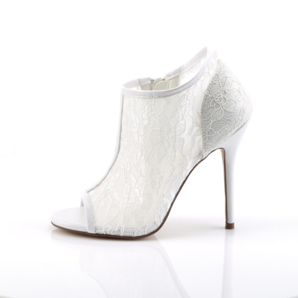*5" Heel, Open Toe Bootie w/ Lace Overlay Lace Mesh - Image 3