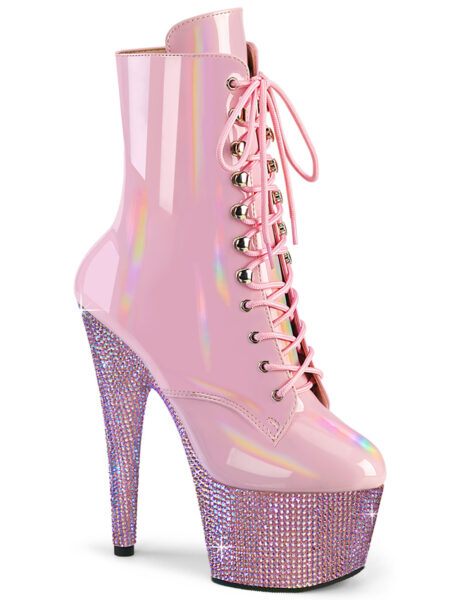 *7" Heel, 2 3/4" PF Front Lace-Up Ankle Boot w/RS, Side Zip