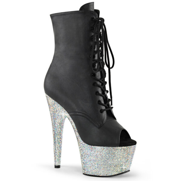 **7" Heel, 2 3/4" PF Peep Toe Ankle Boot w/RS, Side Zip