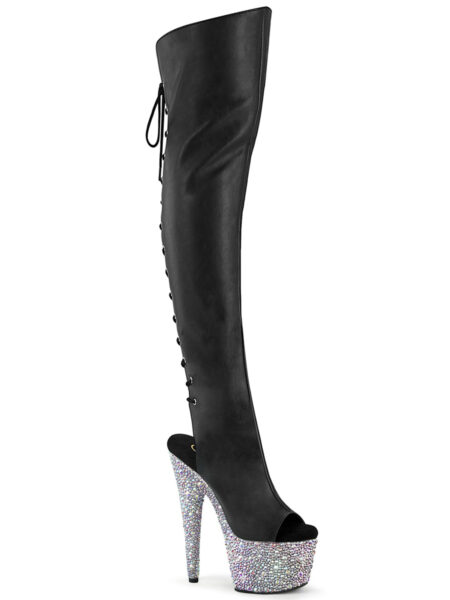 7" Heel, 2 3/4" PF Open Toe/Back Over-The-Knee Boot w/RS