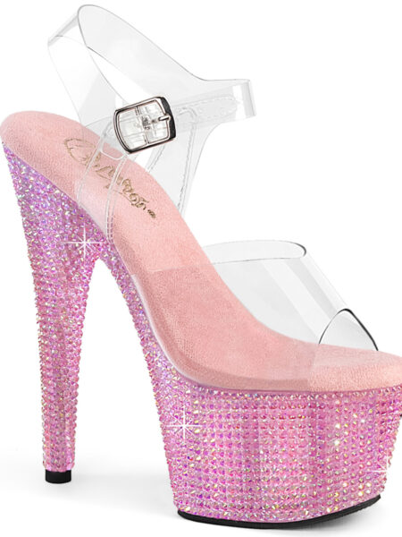 7" Heel, 2 3/4" PF Ankle Strap Sandal w/ Resin RS