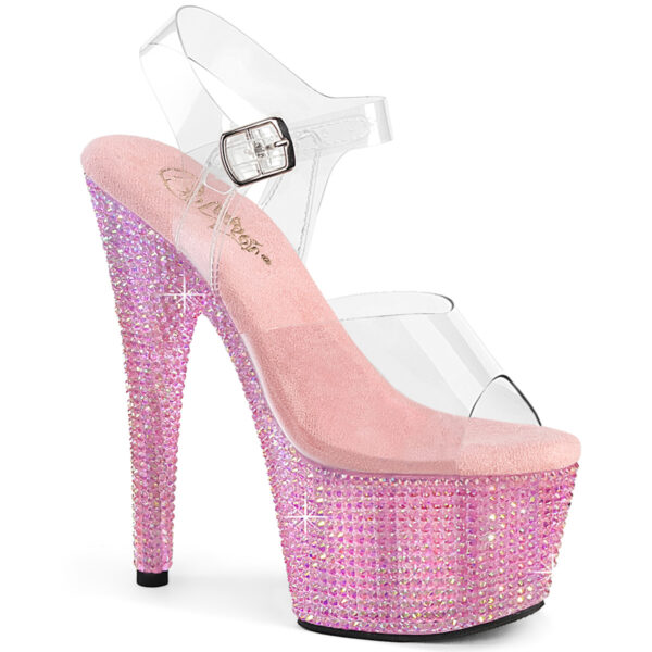 7" Heel, 2 3/4" PF Ankle Strap Sandal w/ Resin RS