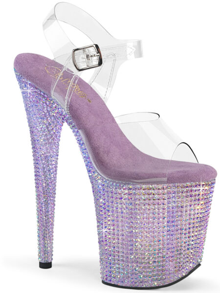8" Heel, 4" PF Ankle Strap Sandal w/ Resin RS