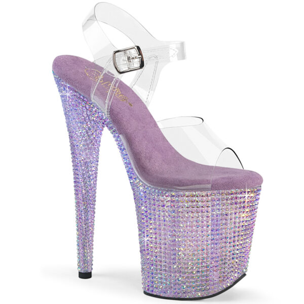 8" Heel, 4" PF Ankle Strap Sandal w/ Resin RS