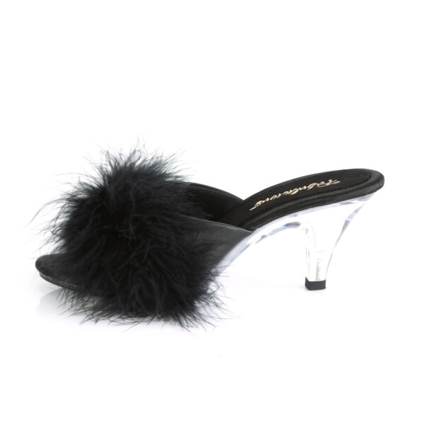 3" Heel, 1/8" Mini PF Marabou Fur Slide - Image 3