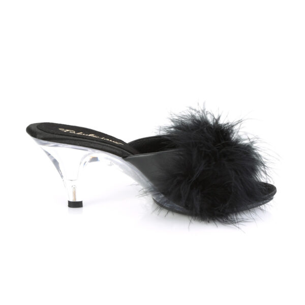 3" Heel, 1/8" Mini PF Marabou Fur Slide - Image 5