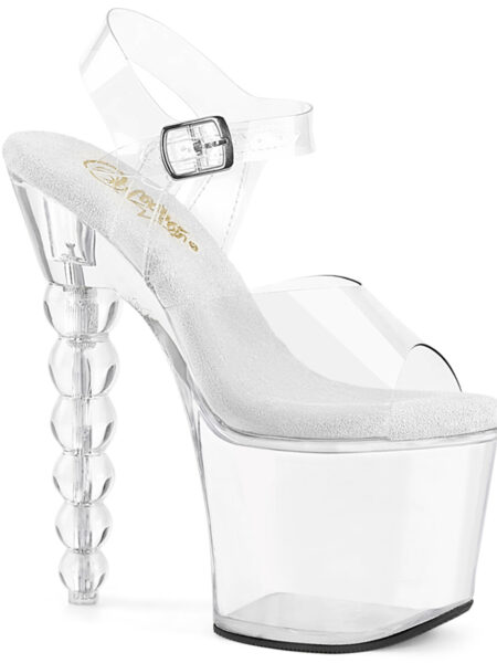 7" Beaded Heel, 3 1/4 Platform Ankle Strap Sandal