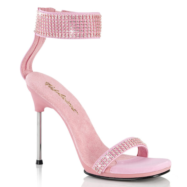 4 1/2" Heel, 1/4" PF Ankle Strap Sandal w/RS, Back Zip