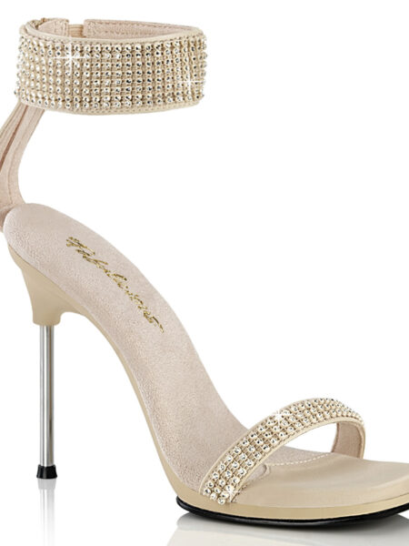 4 1/2" Heel, 1/4" PF Ankle Strap Sandal w/RS, Back Zip