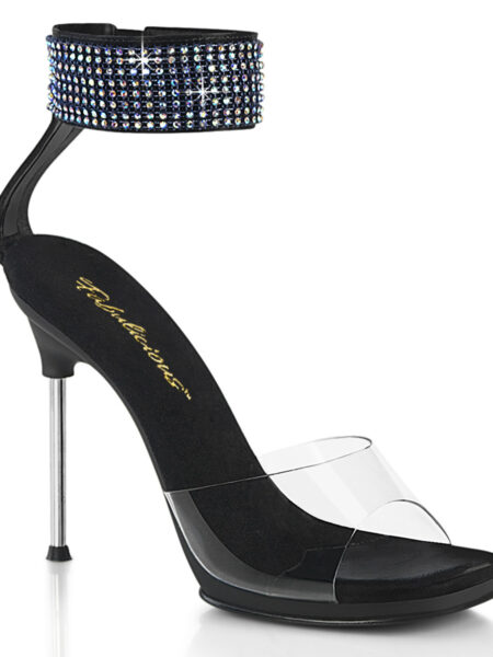 4 1/2" Heel, 1/4" PF Ankle Strap Sandal w/RS, Back Zip