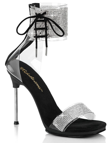 4 1/2" Heel, 1/4" PF Ankle Cuff Sandal w/RS, Back Zip