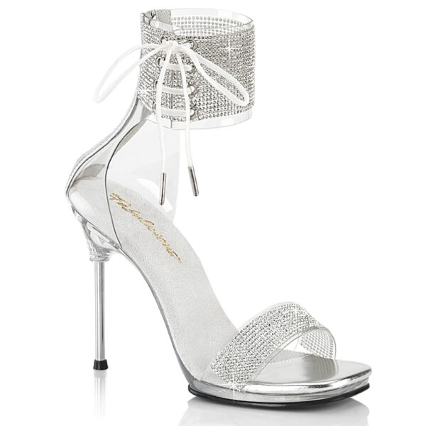 4 1/2" Heel, 1/4" PF Ankle Cuff Sandal w/RS, Back Zip