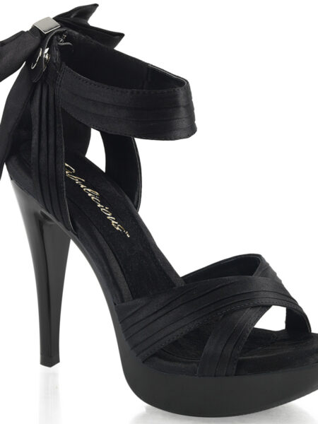5" Heel, 1" PF Criss Cross Pleated Straps Close Back Sandal