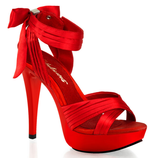 5" Heel, 1" PF Criss Cross Pleated Straps Close Back Sandal