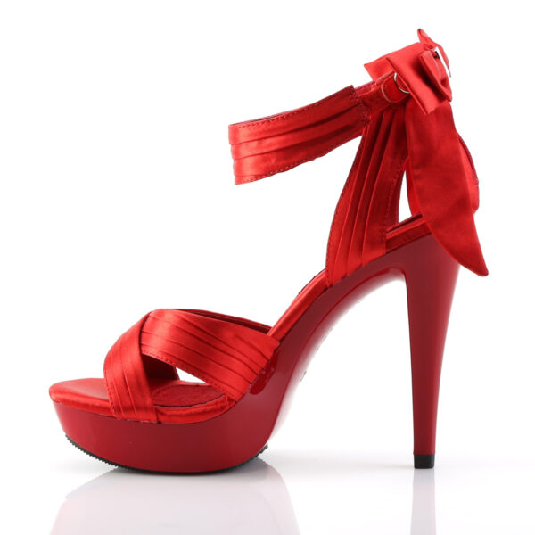 5" Heel, 1" PF Criss Cross Pleated Straps Close Back Sandal - Image 3