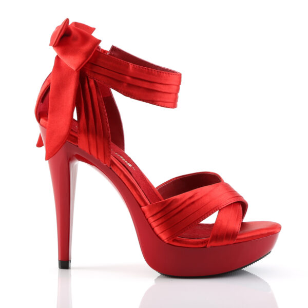 5" Heel, 1" PF Criss Cross Pleated Straps Close Back Sandal - Image 5