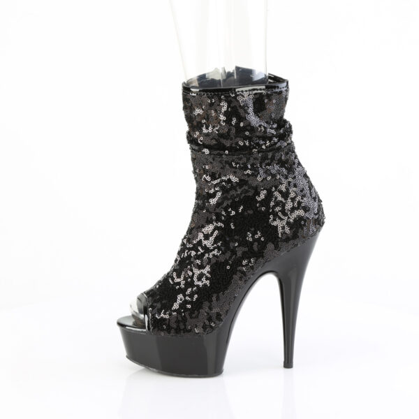 6" Heel, 1 3/4" PF Peep Toe Ruched Ankle Boot, Side Zip - Image 3