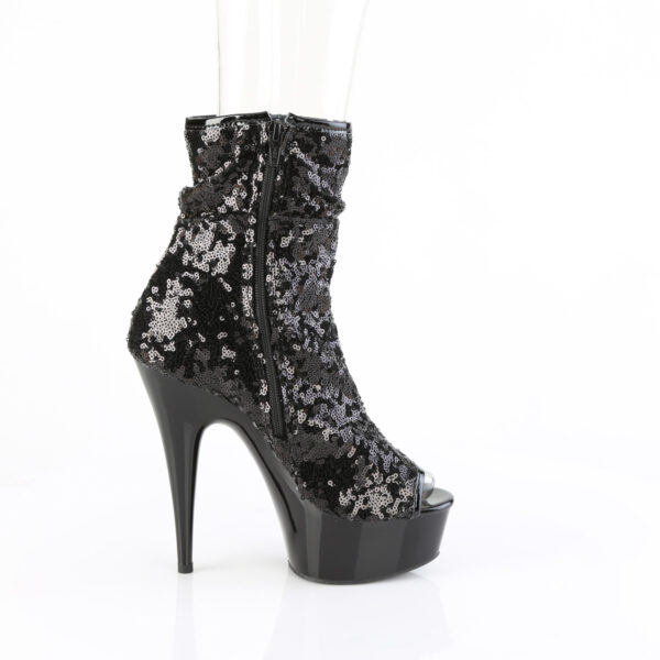 6" Heel, 1 3/4" PF Peep Toe Ruched Ankle Boot, Side Zip - Image 5