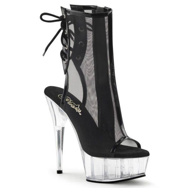 6" Heel, 1 3/4" PF Open Toe/Heel Mesh Ankle Boot