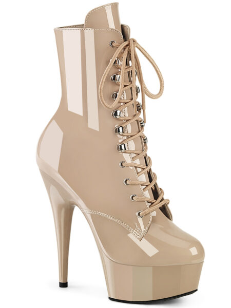 6" Heel, 1 3/4" PF Lace-Up Front Ankle Boot, Side Zip