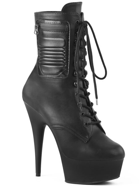 6" Heel, 1 3/4" PF Lace-Up Front Ankle Boot, Side Zip