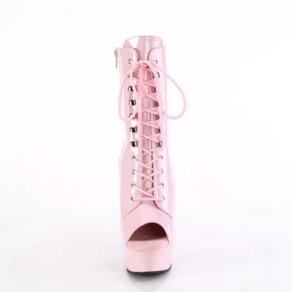 6" Heel, 1 3/4" PF Peep Toe Lace-Up Ankle Boot, Side Zip - Image 2