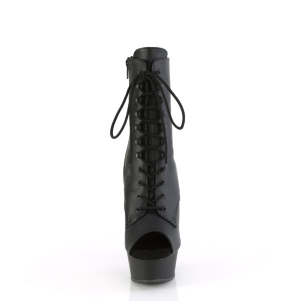6" Heel, 1 3/4" PF Peep Toe Lace-Up Ankle Boot, Side Zip - Image 2