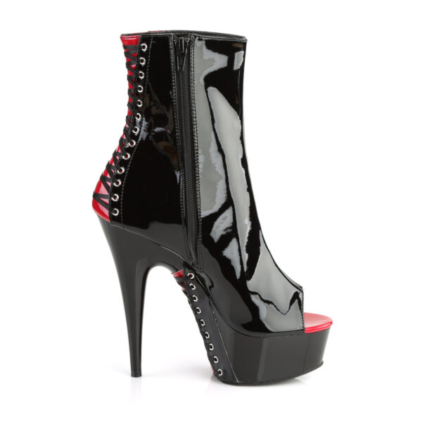 6" Heel,1 3/4" PF Peep Toe Corset Style Ankle Boot,Side Zip - Image 5